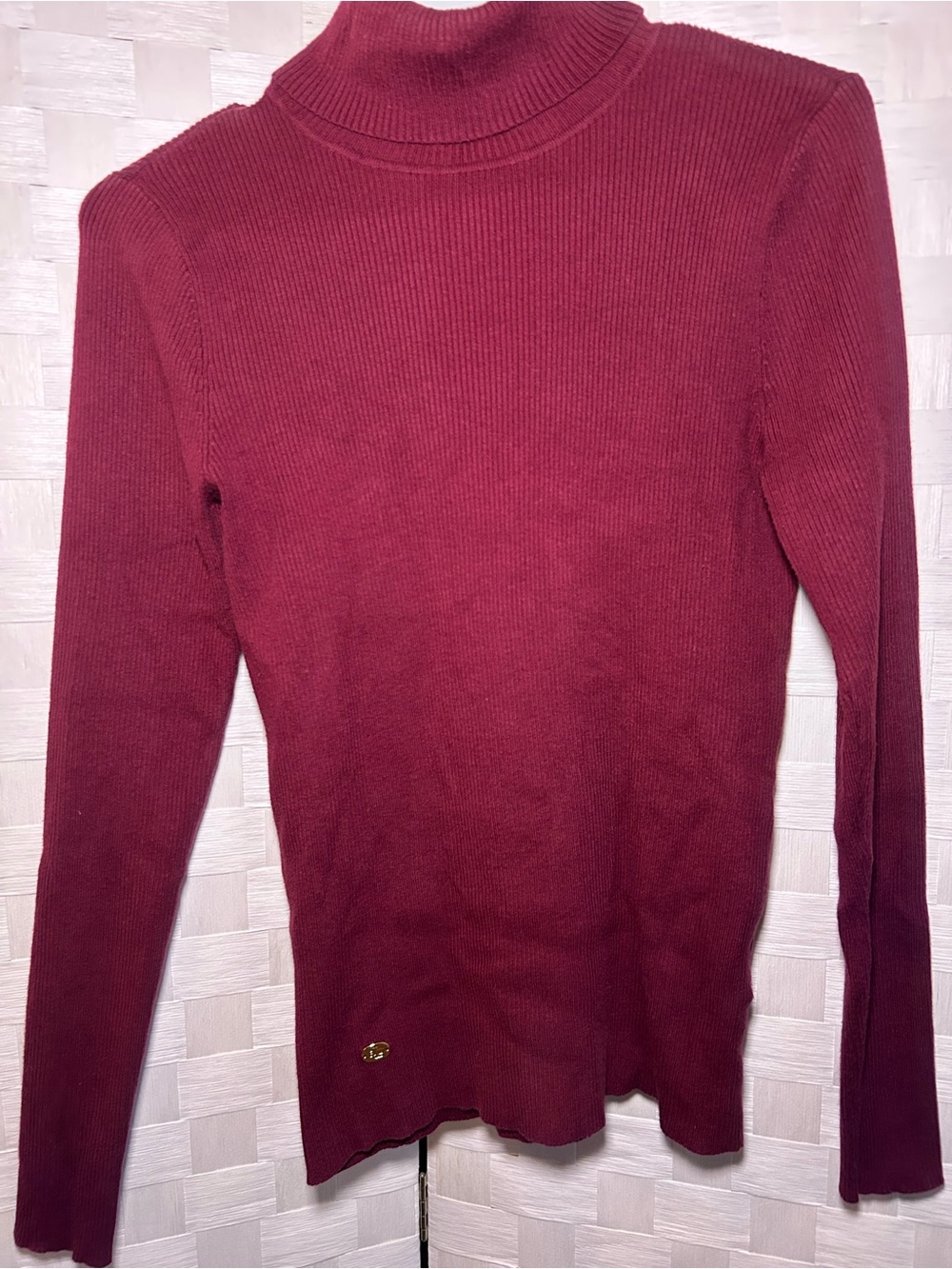 Lauren Ralph Lauren Burgundy Ribbed Turtleneck Sweater